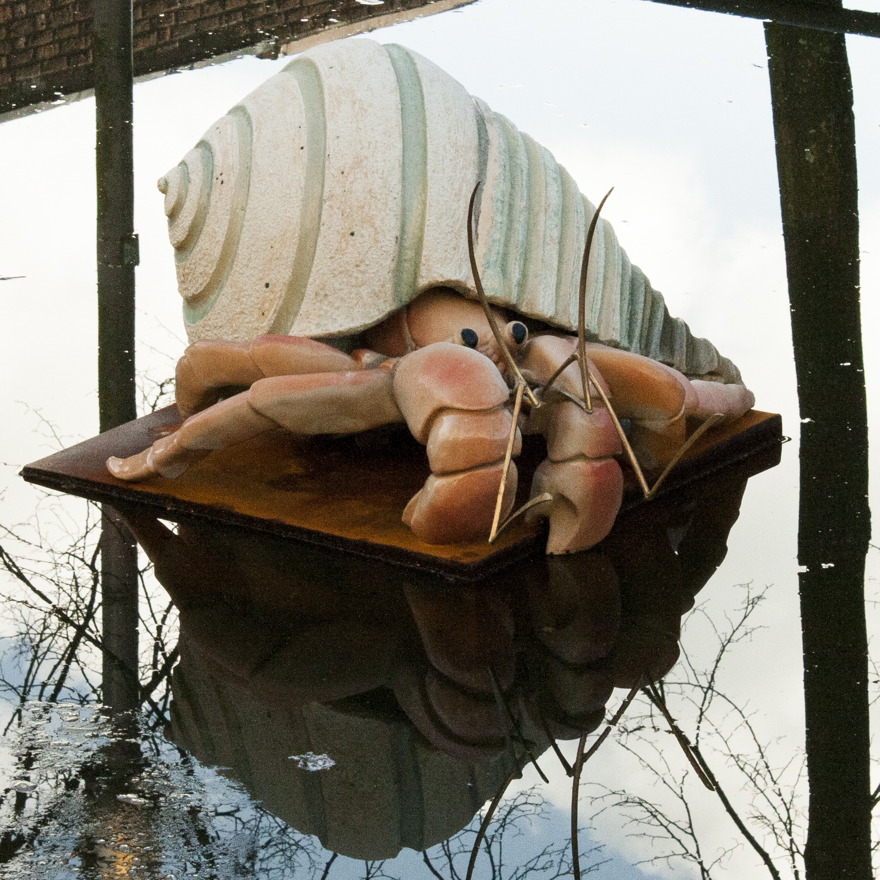 A hermit crab sculpture
